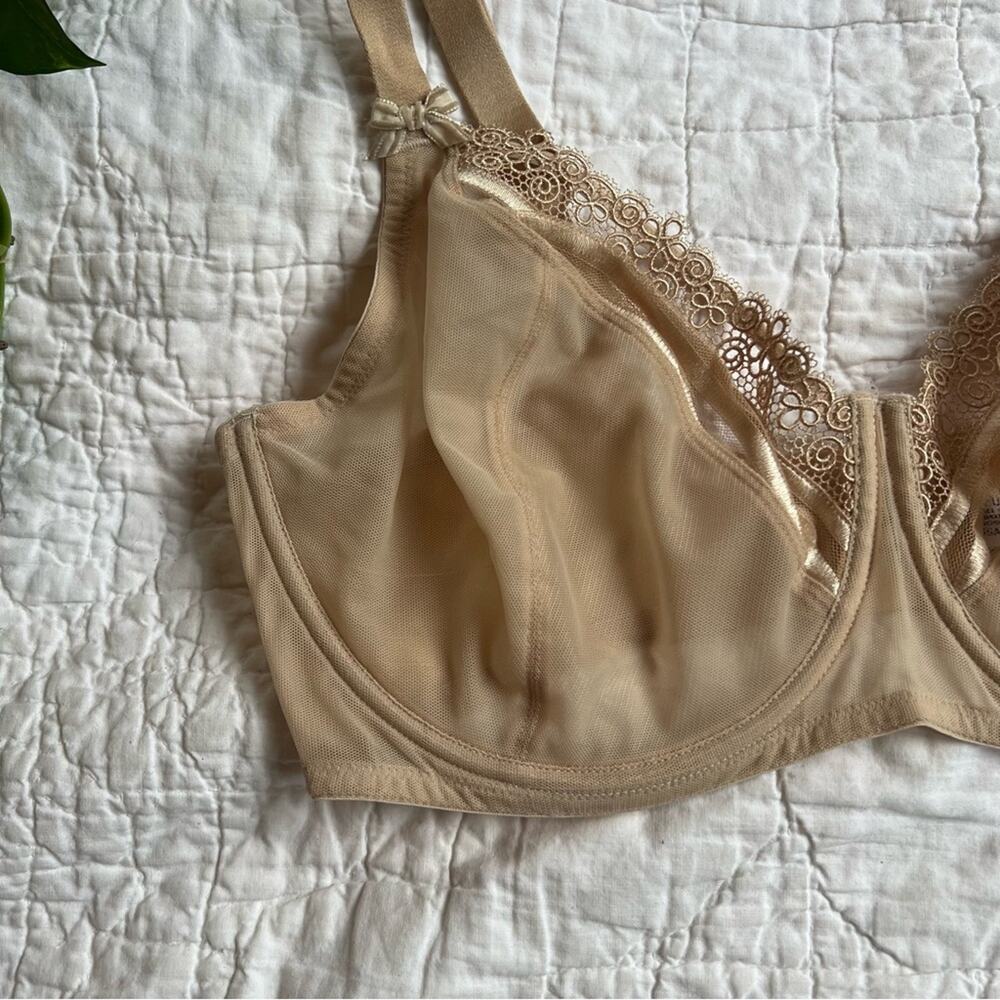 Wacoal Nude Mesh Sheer Underwire Bra 40DDD - Picture 2 of 5